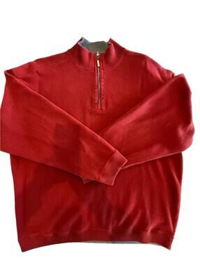 Tommy Bahama ¼ Zip Pullover Sweater Mens Size ?? Knit Burgandy See Measurements
